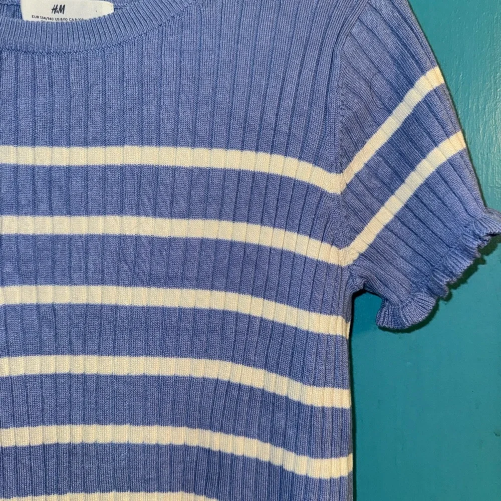 H&M Blue and White Striped Kids Shirt - Picture 3 of 4